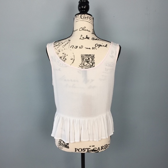 PAPER Crane Embroidered Boho Peplum Tank Top - Picture 14 of 16